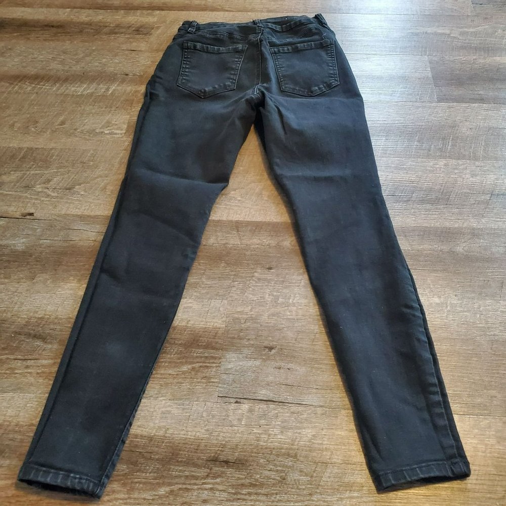 RUE 21 Black Denim Jeans Juniors 10R High Rise Jeggings Stretchy - Picture 2 of 8